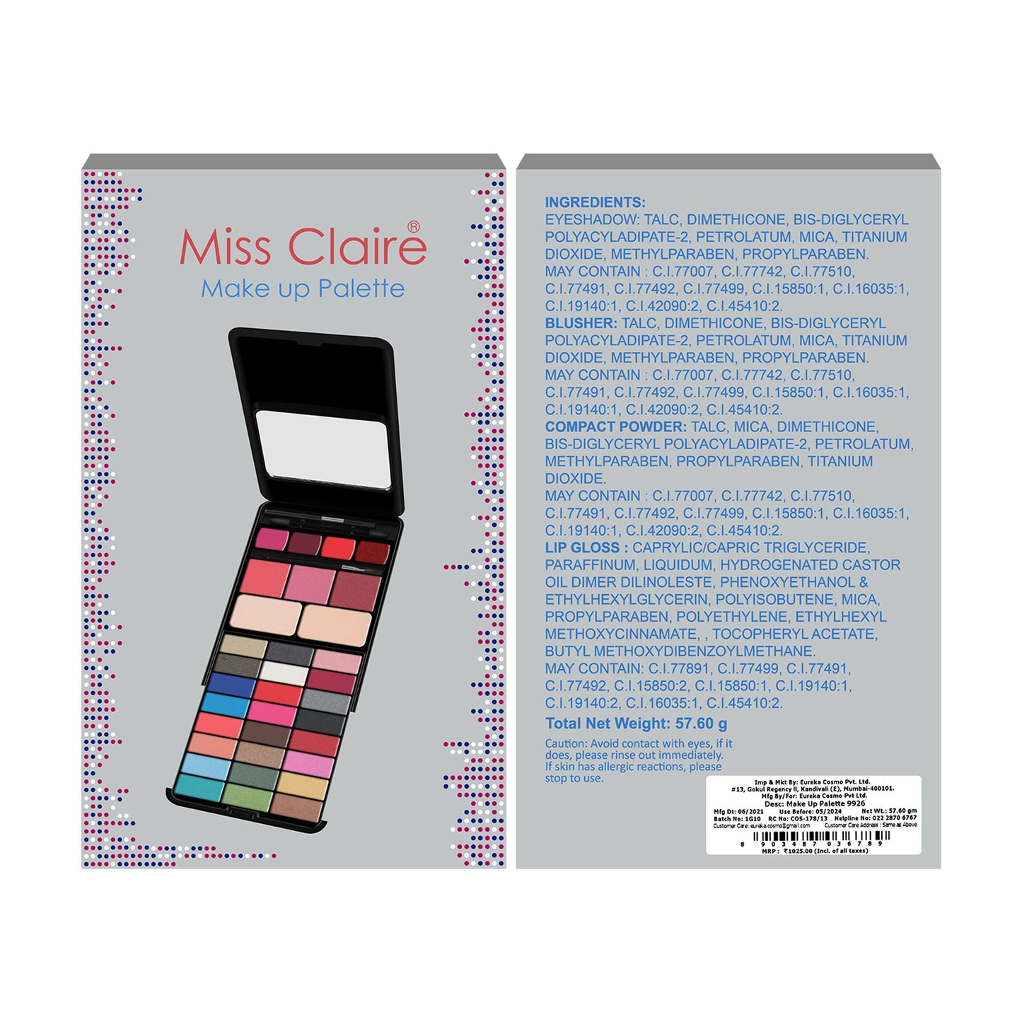 Miss Claire Makeup Palette 9926