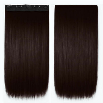 Bronson Professional 24 Clip-In Hair Extensions Dark Brown Straight Hair - Volume - 4