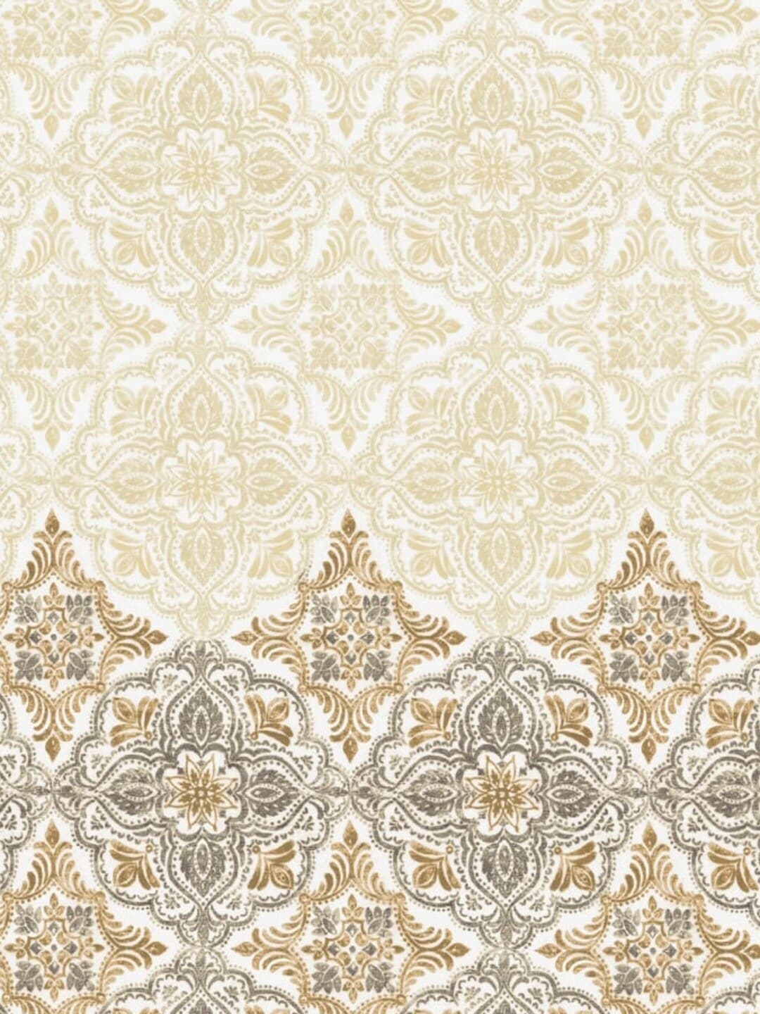 DDecor Beige & Grey Ethnic Motifs 180 TC Cotton 1 King Bedsheet with 2 Pillow Covers