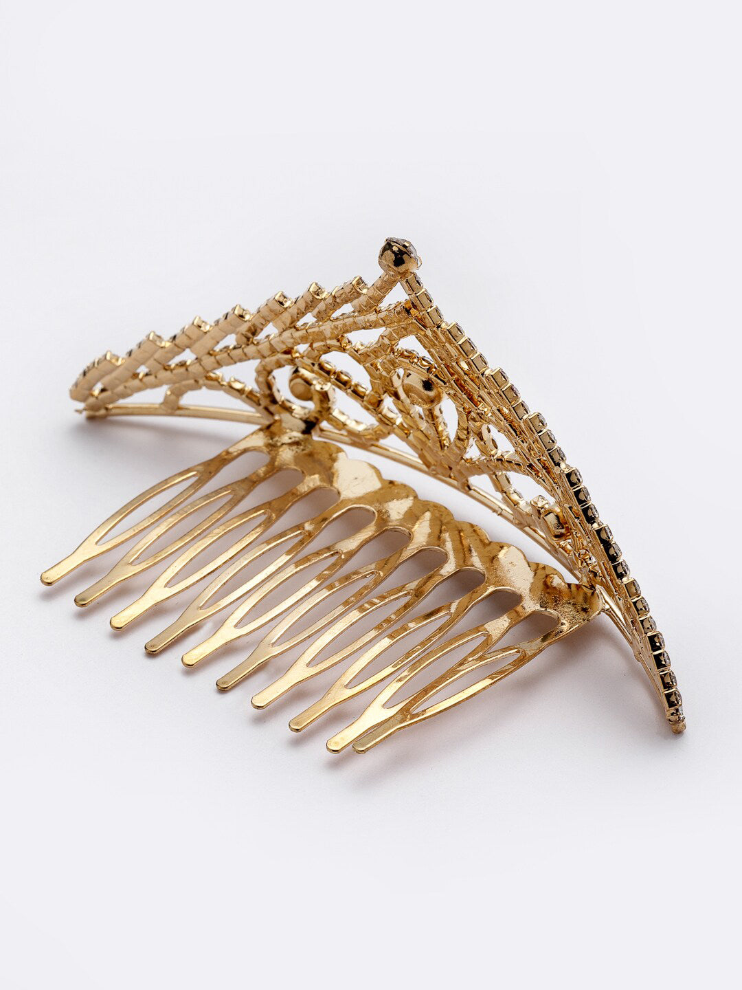 Panash Gold-Toned & White Embellished Comb Pin