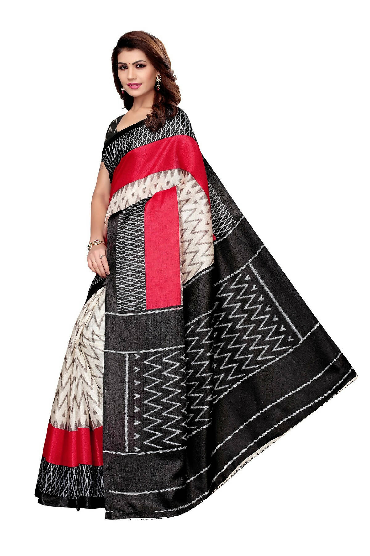 Vamika Multicolor Kalamkari With Jhalar Khadi Silk Saree