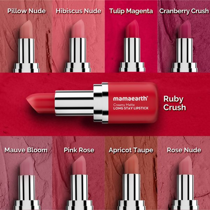 Mamaearth Creamy Matte Long Stay Lipstick - Brown Truffle