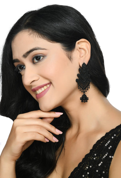 Mominos Fashion Johar Kamal Latest Design Black Color Earrings