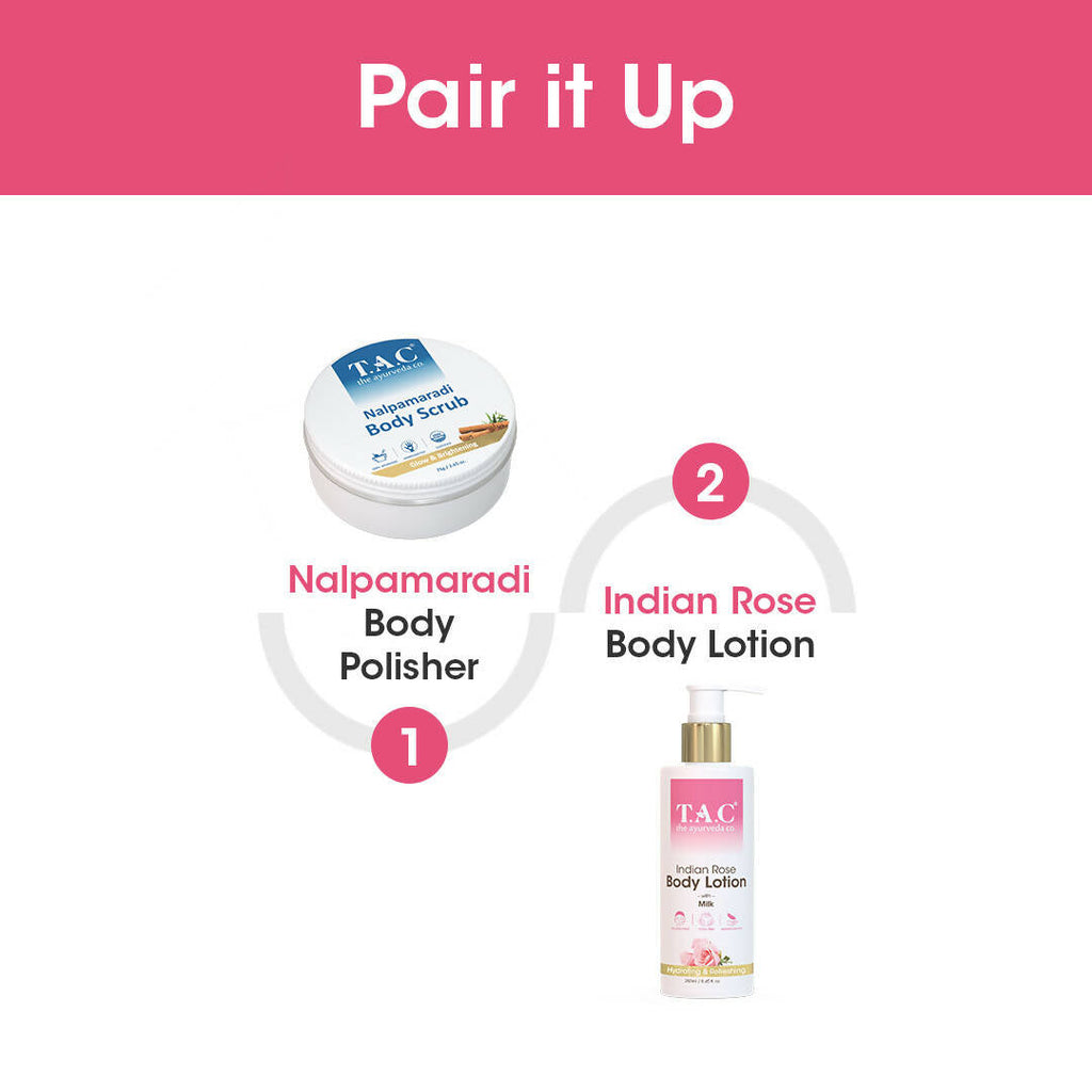 T.A.C - The Ayurveda Co. Indian Rose Body Lotion for Dry Skin with Milk Extract for Deep Nourishment & Moisturization