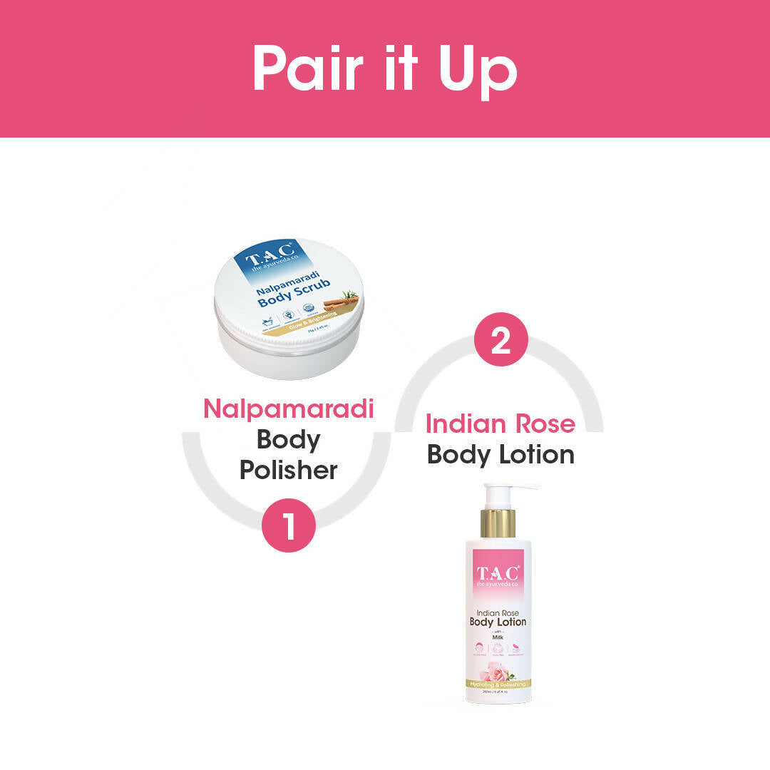 T.A.C - The Ayurveda Co. Indian Rose Body Lotion for Dry Skin with Milk Extract for Deep Nourishment & Moisturization