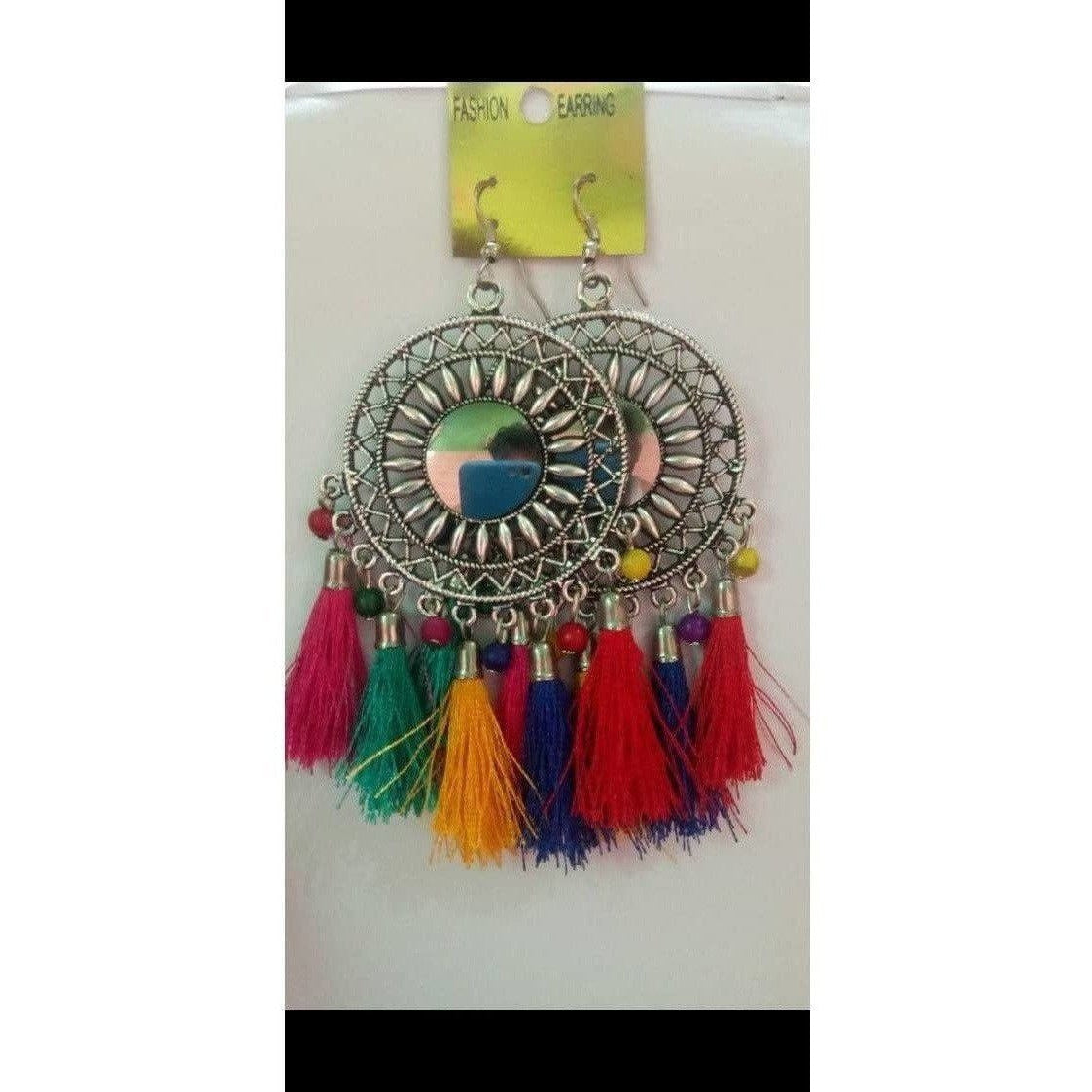 MS Fashion India Muskan Fancy Ear Rings with Multi Color Threads