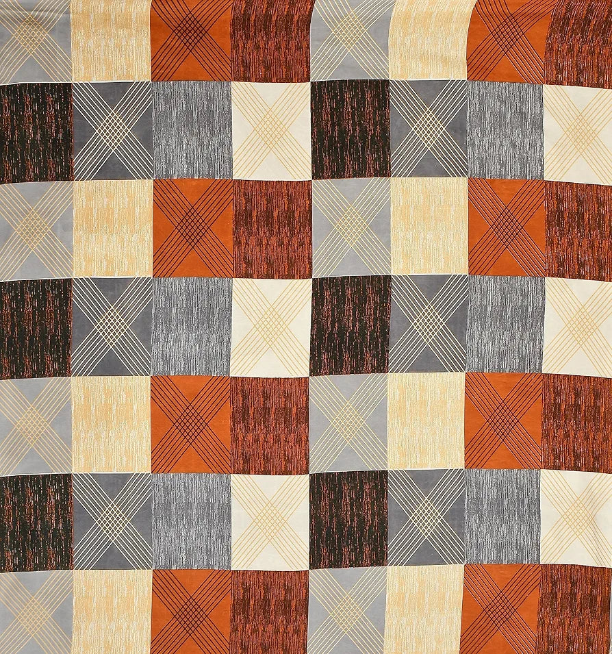 Homefab India 144 TC Microfiber Double Bedsheet with 2 Pillow Covers Checks Brown