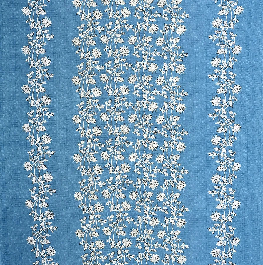 Homefab India 160 TC Glace Cotton Double BedSheet with 2 Pillow Covers Blue Floral