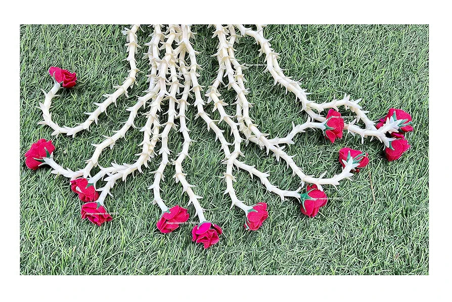 Artificial Rajnigandha Buds Rose Strings Approx 2.5 ft Height Dark Pink/Rani
