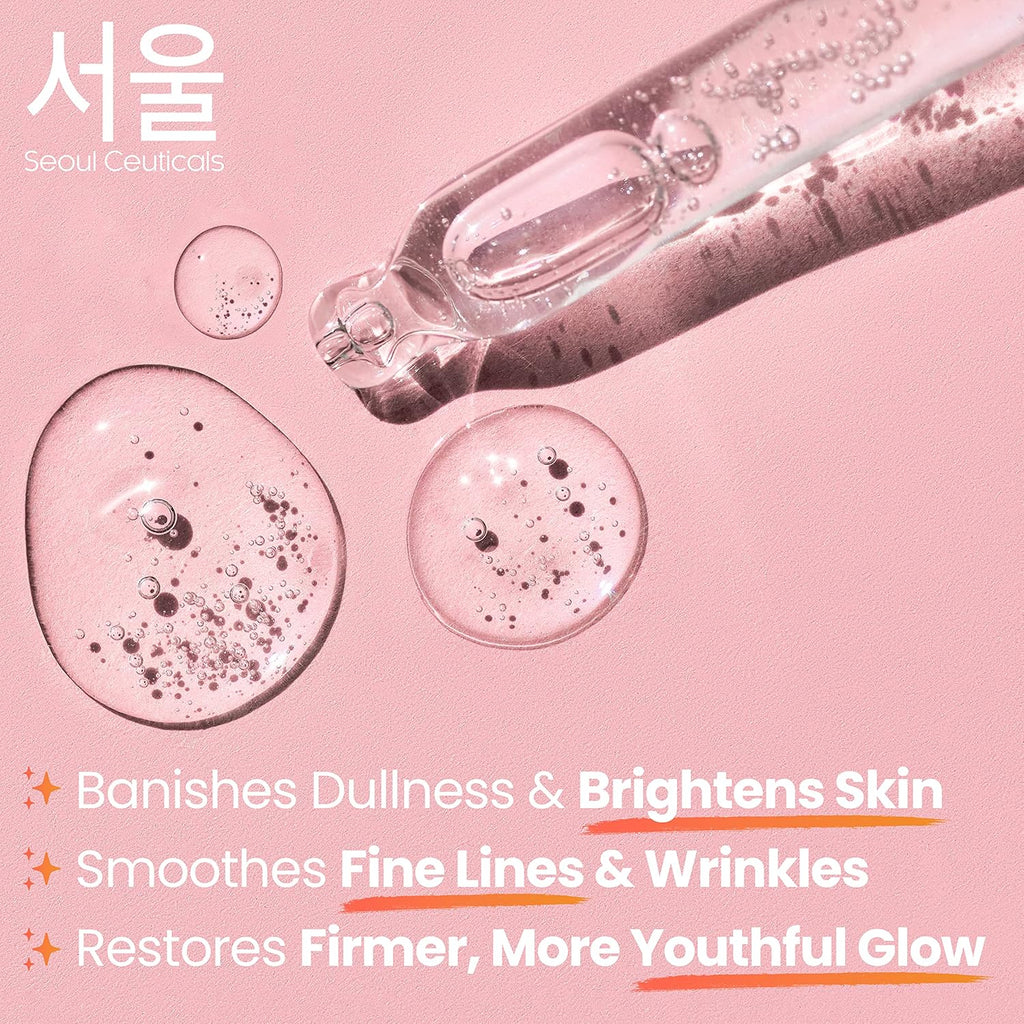 SeoulCeuticals Korean Snail Mucin Serum â€“ 97.5% Snail Serum with Hyaluronic Acid & Centella â€“ Anti Wrinkle & Anti Aging Serum for Face â€“ K Beauty Night Skincare - 30ml