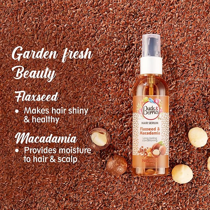 Buds & Berries Conditioning Hair Serum with Flaxseed and Macadamia - 100 ml