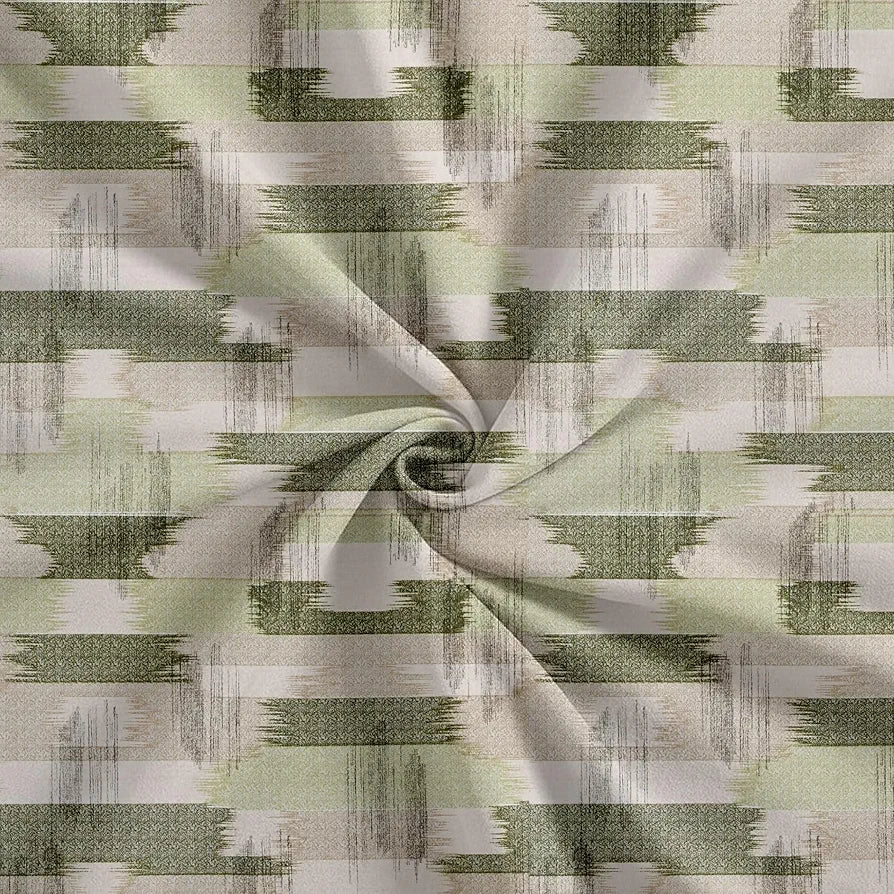 Trance Home Linen 100% Cotton 180 TC Bedsheet Queen Size Printed Fitted Bedspread with 2 Pillow Covers Colour Echo Green