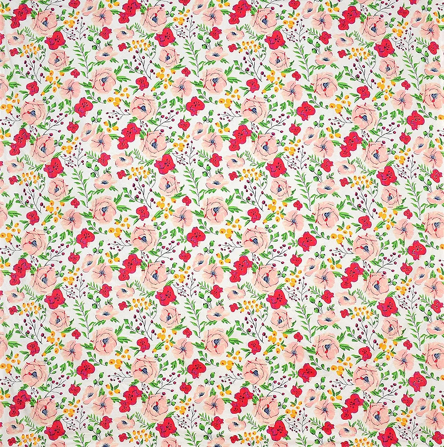 Homefab India 144 TC Microfiber Double Bedsheet with 2 Pillow Covers Floral White
