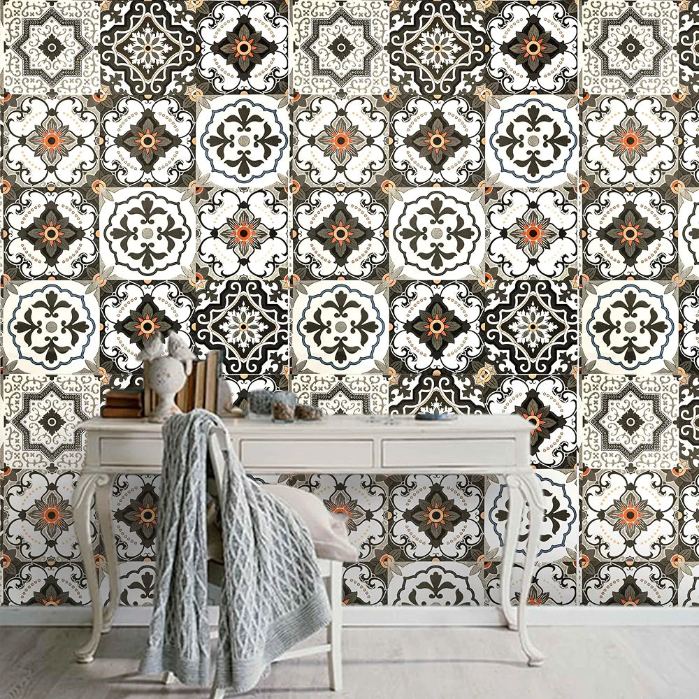 Indian Royals Mexican Design Vinyl Self Adhesive Peel and Stick Wallpaper Bohemian Tile Wallpaper