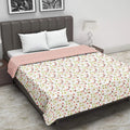 Trance Home Linen 150 GSM Pure Cotton Reversible Dohar Single Bed Size Ac Blanket Comforter Soft Light-Weight Bed Blanket 56 X 88 Inch Colour Summer Dreams Peach