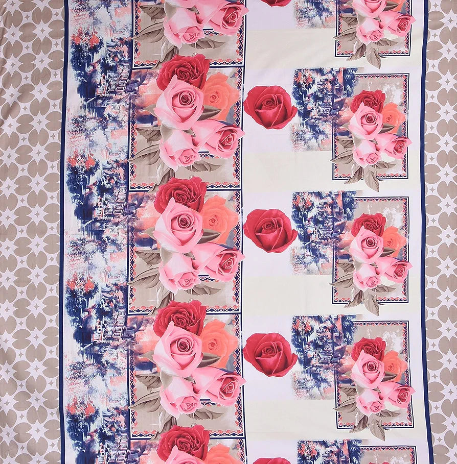 Homefab India 160 TC Polycotton Double Bedsheet with 2 Pillow Covers Floral Multicolor