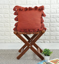 Homadorn Luxury Cotton Handmade Decorative Boho Throw Pillow Covers Colour Rust
