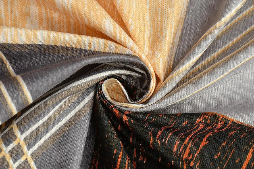 Homefab India 144 TC Microfiber Double Bedsheet with 2 Pillow Covers Checks Brown
