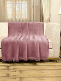 Saral Home Easy Living Velvet Chevron Sofa Throw Peach