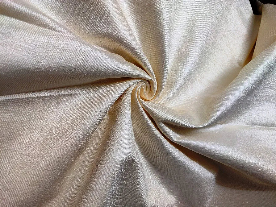 Homefab India Pack of 2 Royal Silky Cream Door Curtains with Stainless Steel Eyelets 7 feet