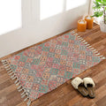 Homadorn Handmade Sustainable Printed Modern Dhurrie/Rugs/Carpet Colour Multicolour