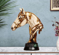 Indicast 12" Inch Handmade Horse Head Statue Stone Finish Animal Figurines Gifts Antique Design | White