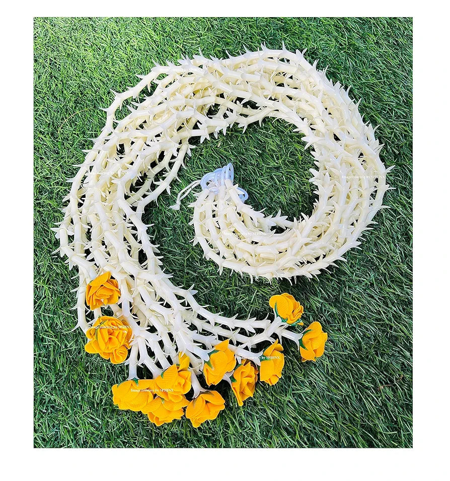 Artificial rajnigandha Buds Rose Strings 2.5 ft Mustard Yellow