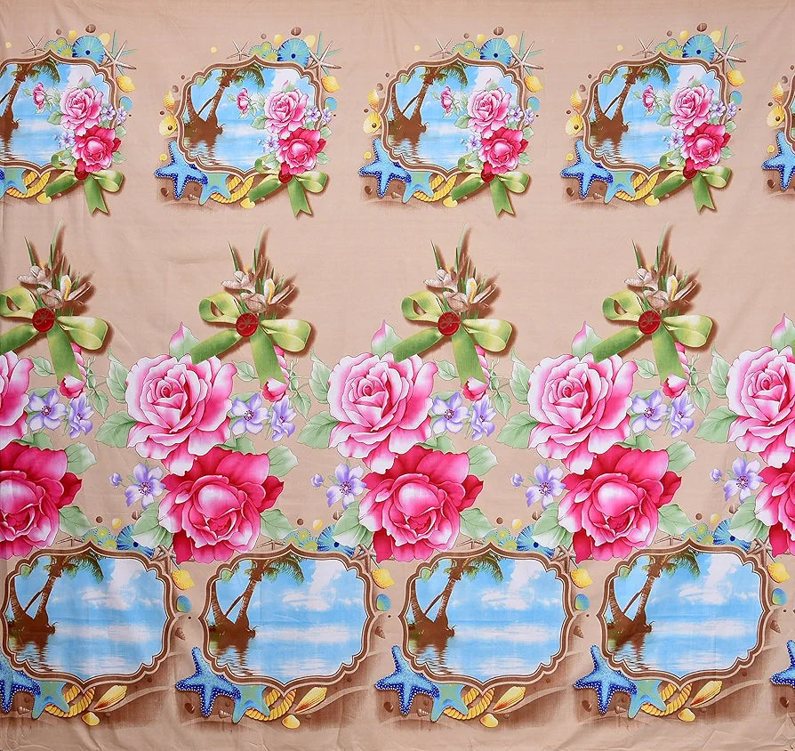 Homefab India 160 TC Polycotton Double Bedsheet with 2 Pillow Covers Floral Multicolor6