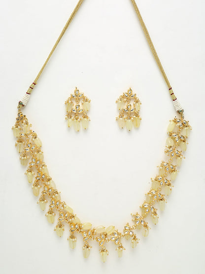 Kundan Neckpiece With Earrings - Ruby Raang