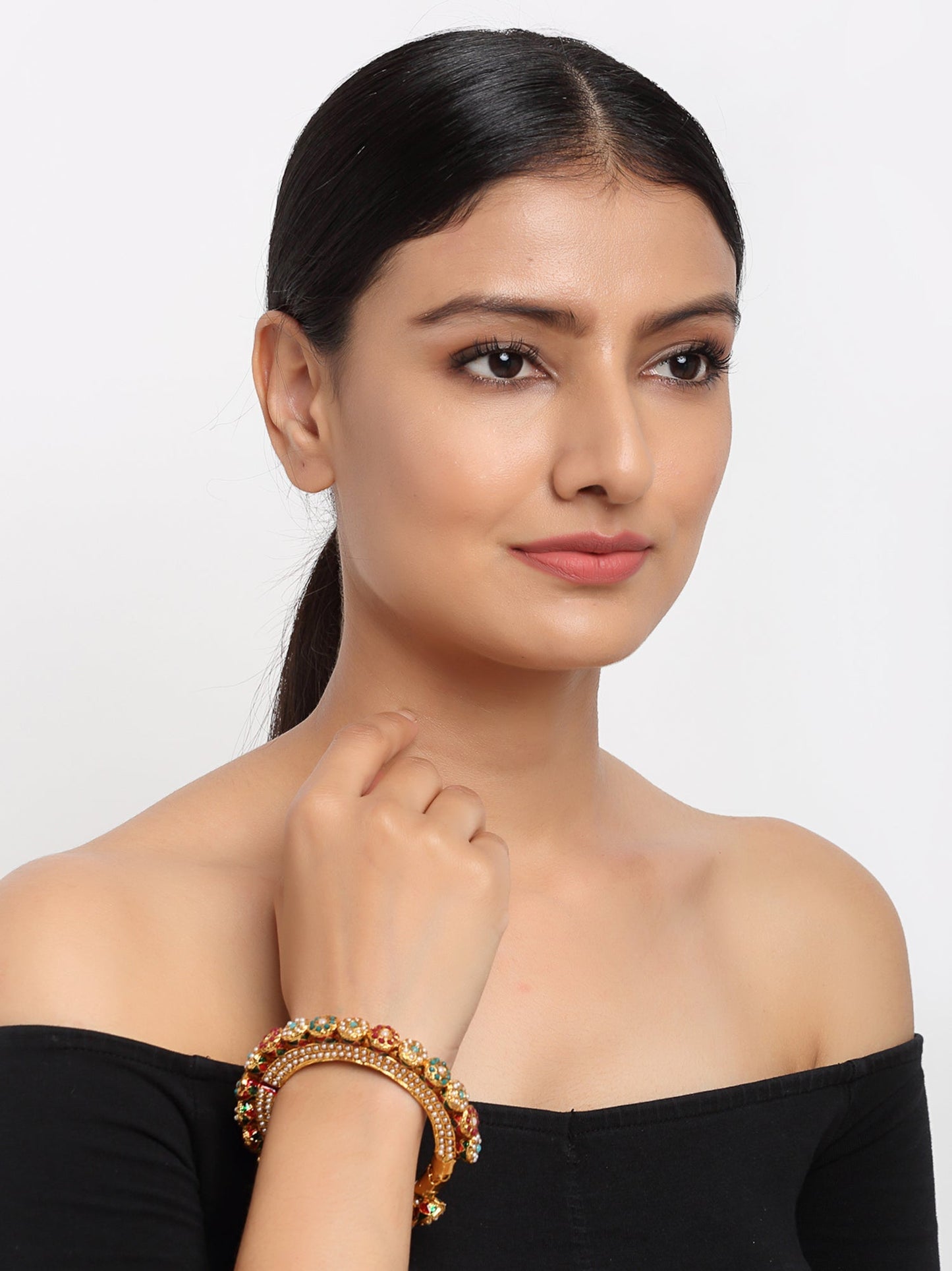 Multi Embellished Bangle - Ruby Raang