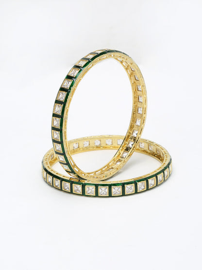 Meenakari Bangles Set Of 2 - Ruby Raang