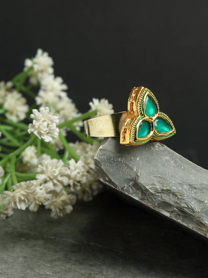 Kundan Ring - Ruby Raang