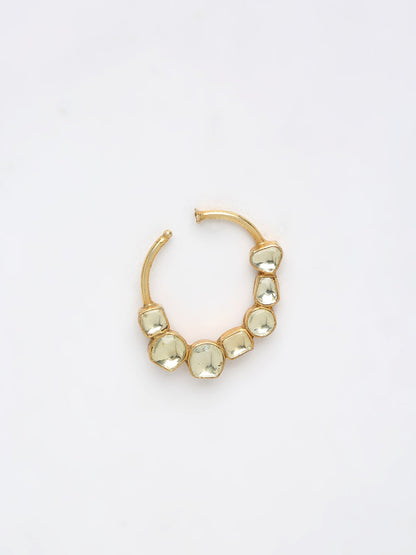 Kundan Nose Ring - Ruby Raang