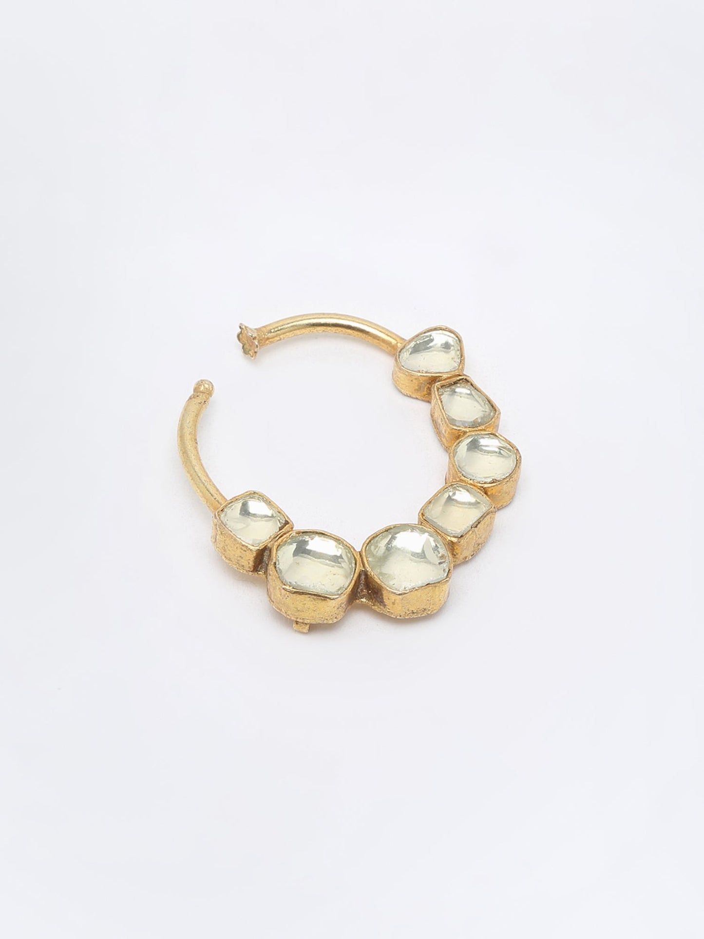 Kundan Nose Ring - Ruby Raang