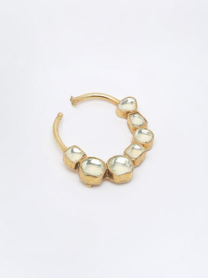 Kundan Nose Ring - Ruby Raang
