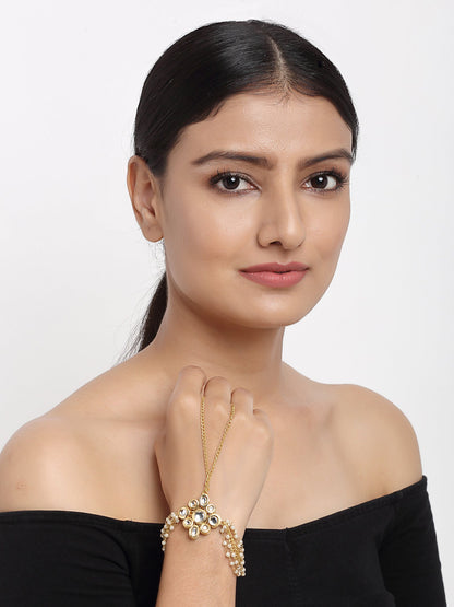 Kundan Hand Harness - Ruby Raang