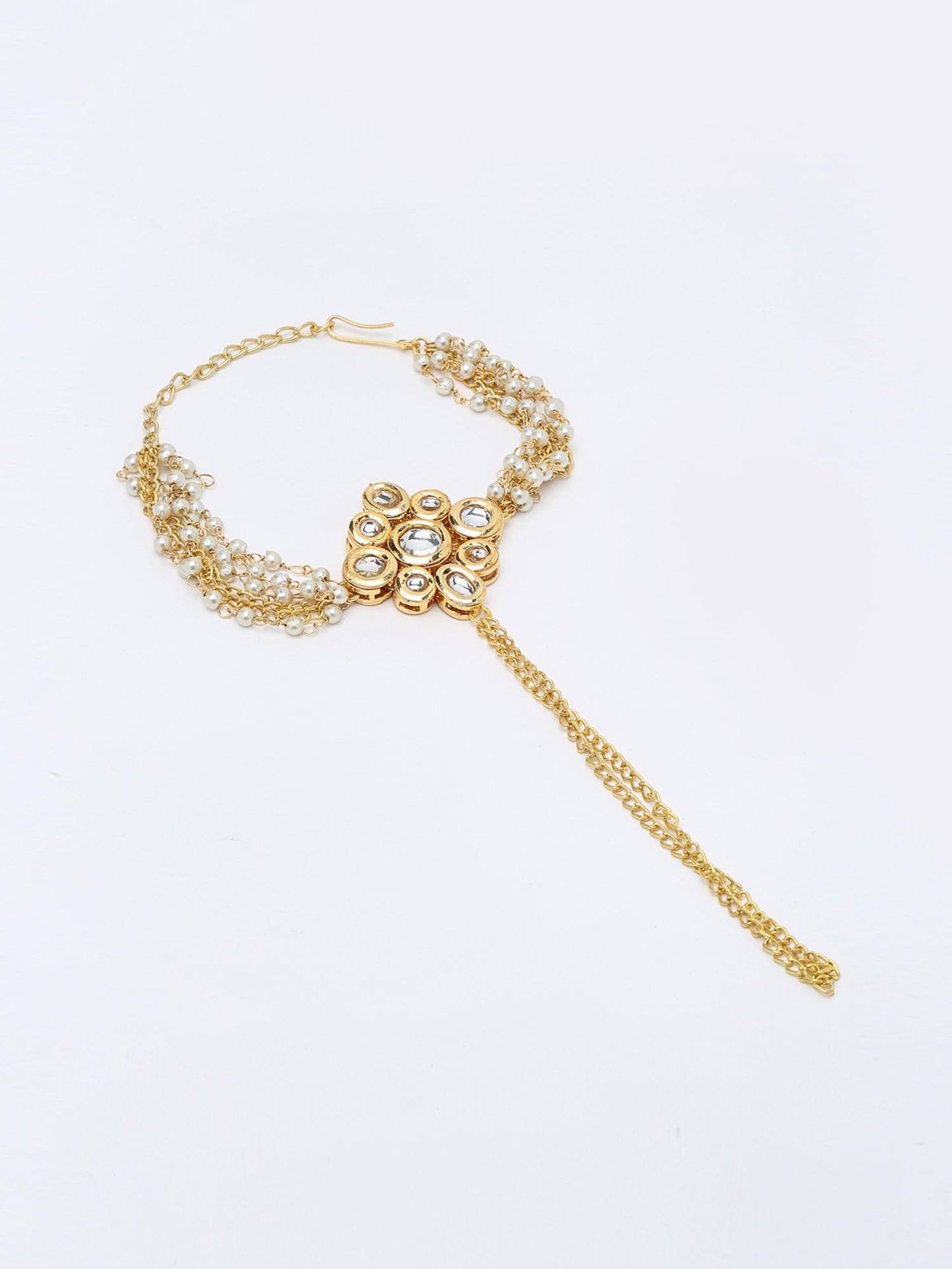 Kundan Hand Harness - Ruby Raang