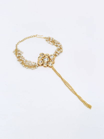 Kundan Hand Harness - Ruby Raang