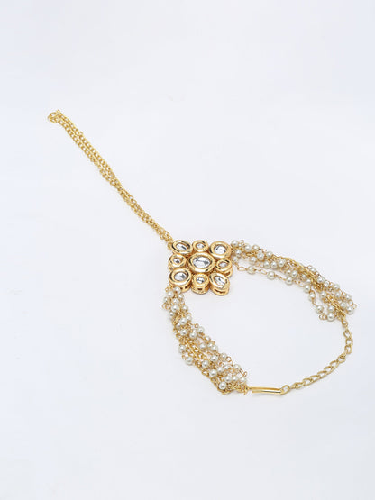 Kundan Hand Harness - Ruby Raang
