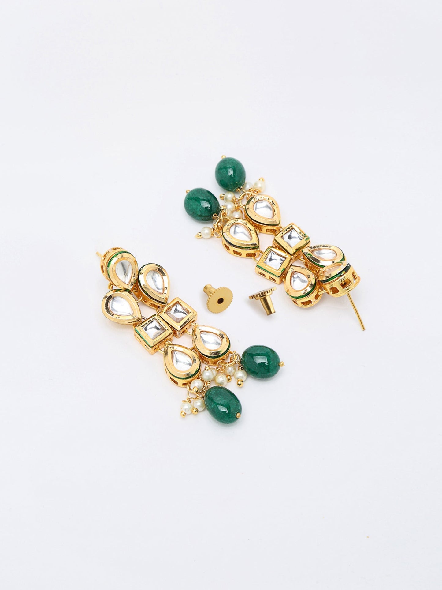 Stone Kundan Choker With Earrings - Ruby Raang