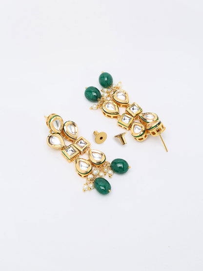 Stone Kundan Choker With Earrings - Ruby Raang