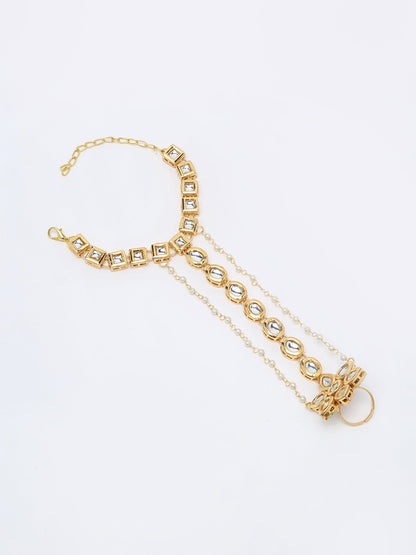 Kundan Hand Harness - Ruby Raang