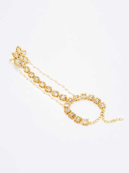 Kundan Hand Harness - Ruby Raang