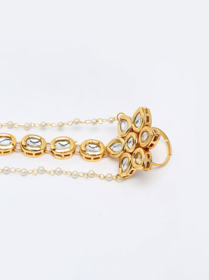 Kundan Hand Harness - Ruby Raang