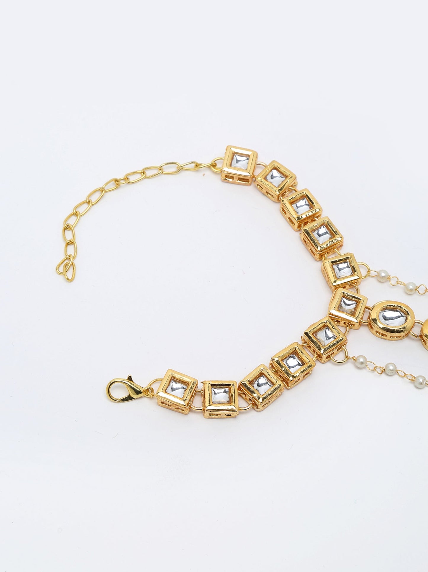 Kundan Hand Harness - Ruby Raang