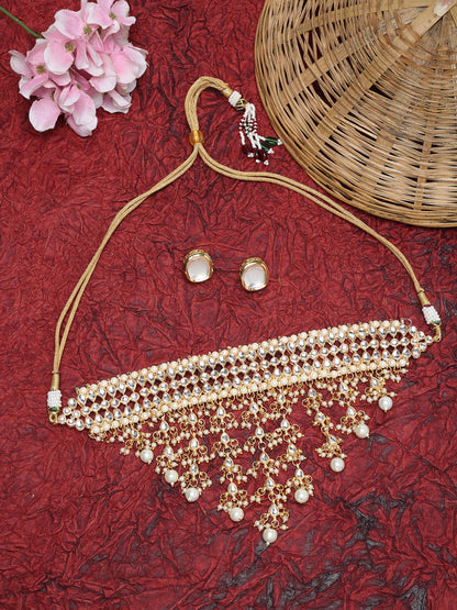 Kundan Choker With Studs - Ruby Raang