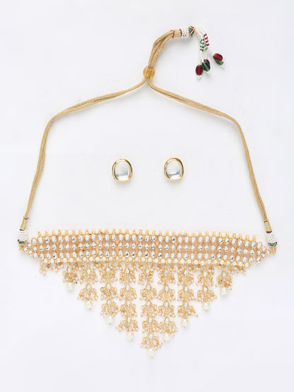 Kundan Choker With Studs - Ruby Raang