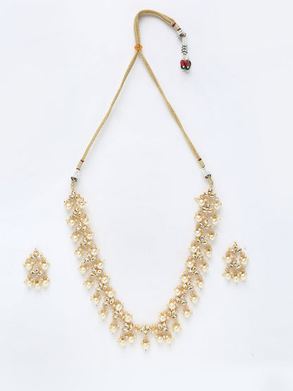 Kundan Neckpiece With Earrings - Ruby Raang