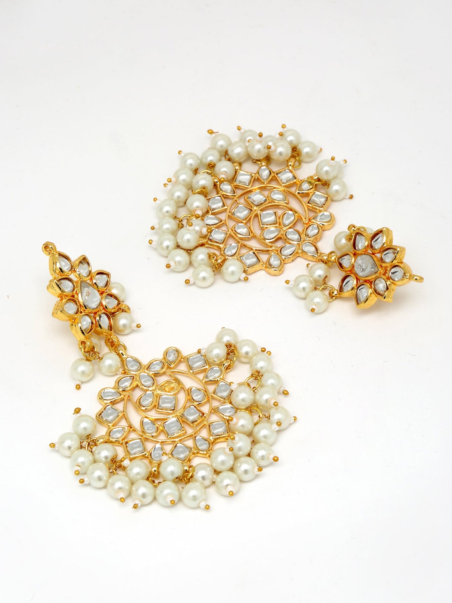 Gold-Polished Kundan Choker With Earrings & Maang Tika - Ruby Raang