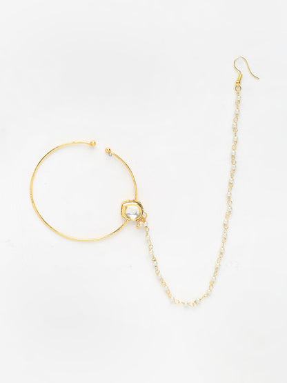 Kundan Nose Ring - Ruby Raang